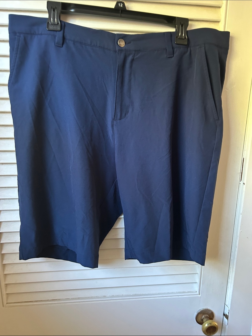 adidas Men's Dark Blue Flat Front Shorts